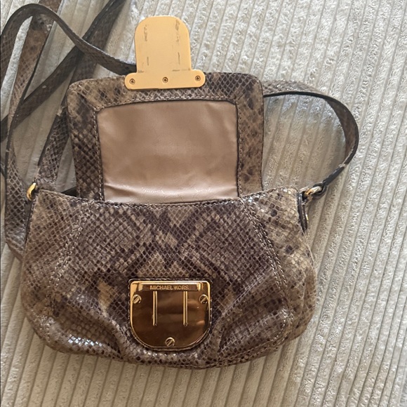 Michael Kors Brown Snake Print Crossbody Bag - Picture 4 of 4